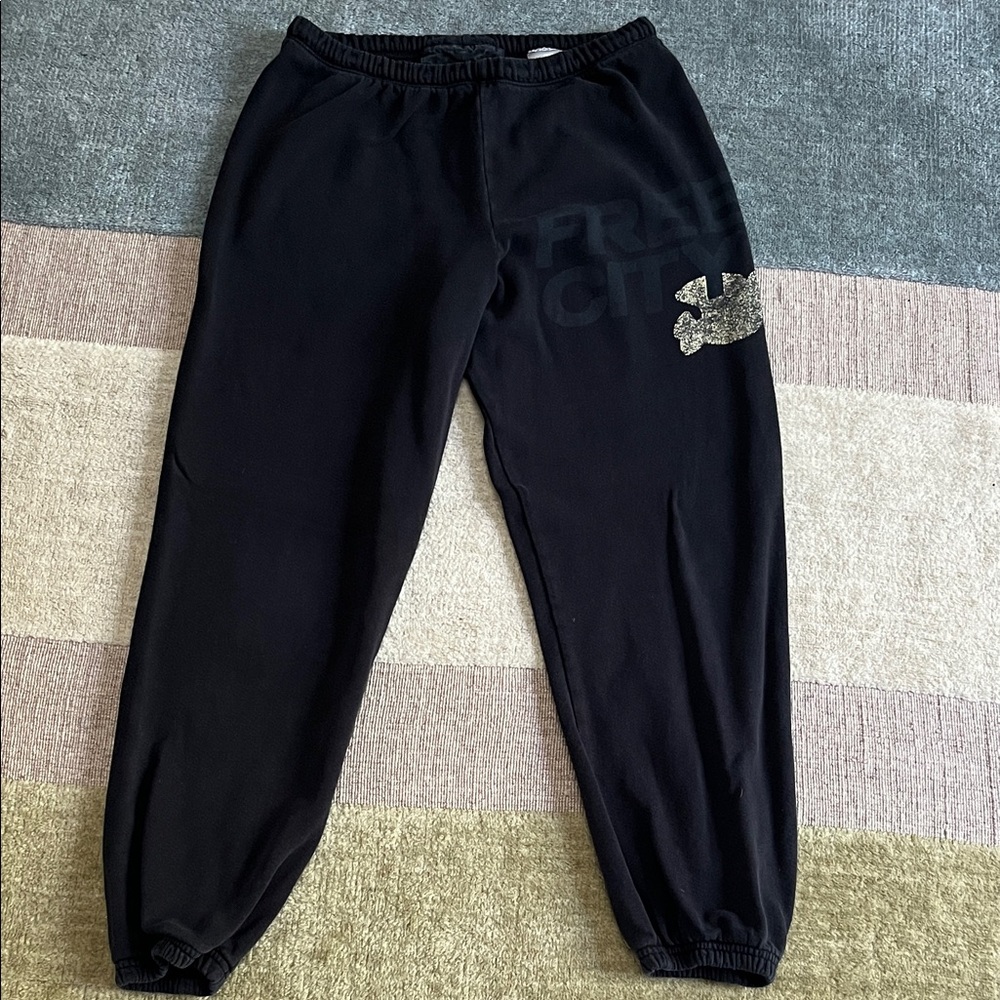 Free City Women’s Cotton Logo Black Sweatpants